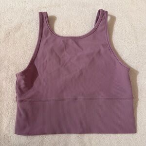Purple Ribbed Tank Top